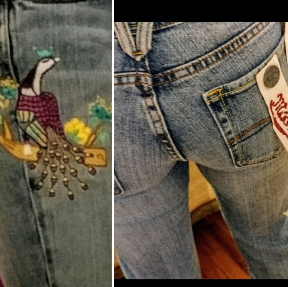 🆕 dead stock Miss Me Jeans  26 Skinny Boot cut Peacock